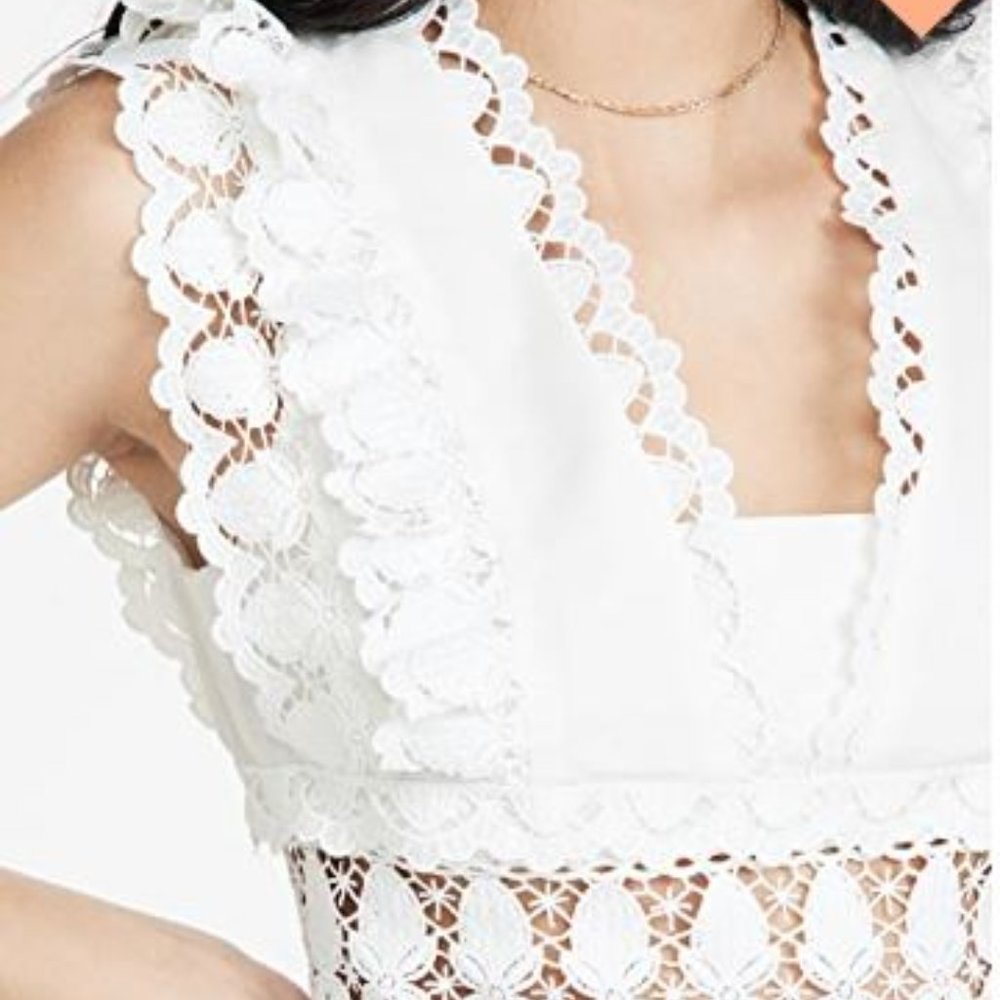 Endless Rose Plunging Neck Lace Trim Top